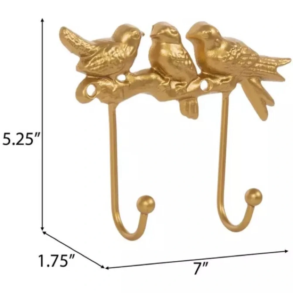 Golden Birds On Branch Wall Hook